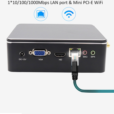 شراء كمبيوتر صغير صناعي إنتل I3 4005U 5005U I5 4200U 5200U رسومات عالية الدقة 500 كمبيوتر محمول بدون مروحة صناعي Win10 كمبيوتر صغير online manufacture