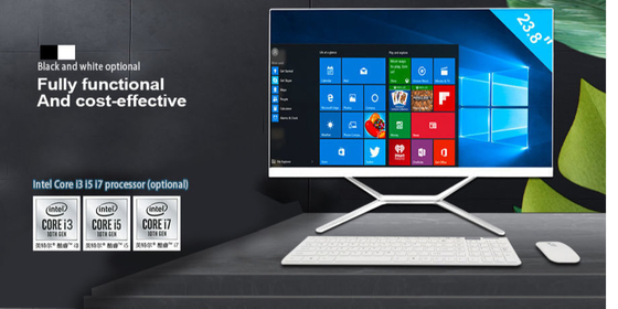 23.8 ″ الكل في واحد شاشة كمبيوتر سطح المكتب تعمل باللمس I7 11700 8 النوى 16 ميجابايت الذكية نظام ذاكرة التخزين المؤقت المجردة